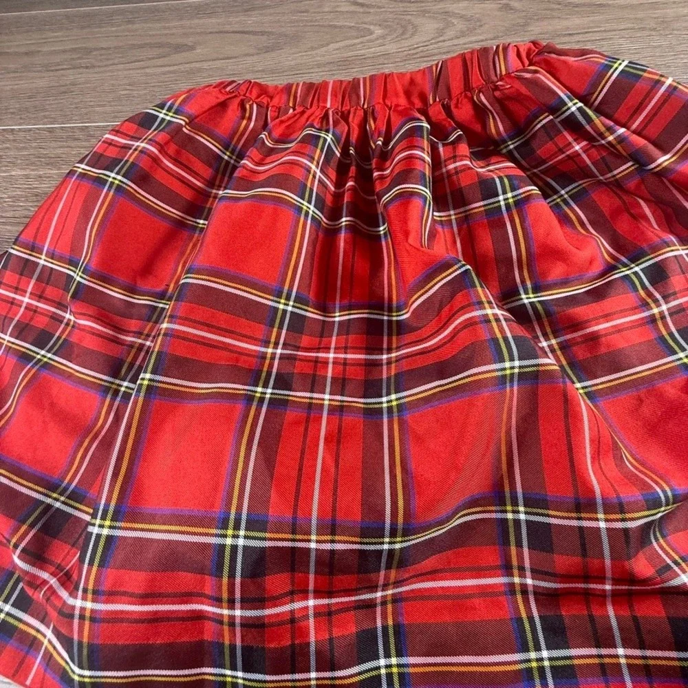 Crewcuts J Crew Girls Red Plaid Taffeta Skirt Holiday Tartan Size 10 Party